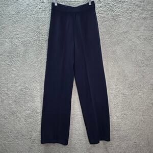 St. John Collection Size 2 Blue Knit Pants Wide Leg Elastic Waist Timeless
